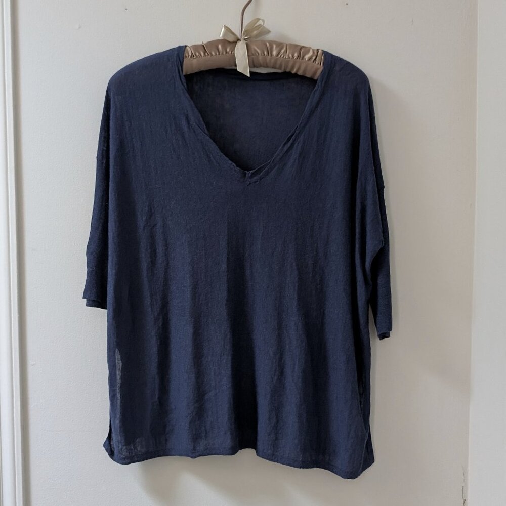 Margaret O'Leary Semi-sheer Summer Linen Sweater, Large to X-Large